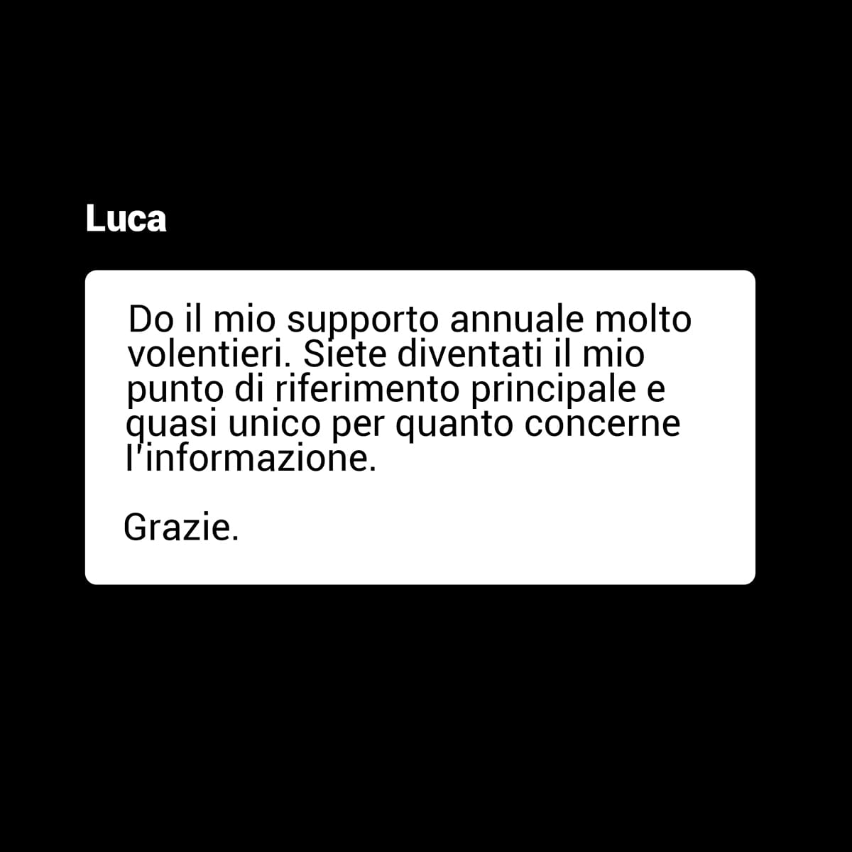 Testimonianza di Luca
